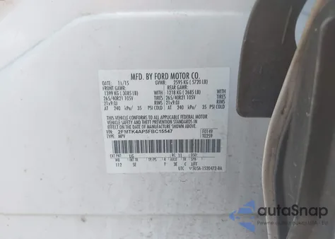 2015 Ford Edge Sport z USA, uszkodzony, nr VIN 2FMTK4AP5FBC15547